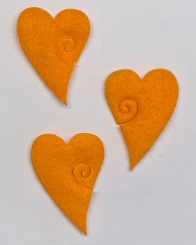 Filz Herz geschwungen, gelb